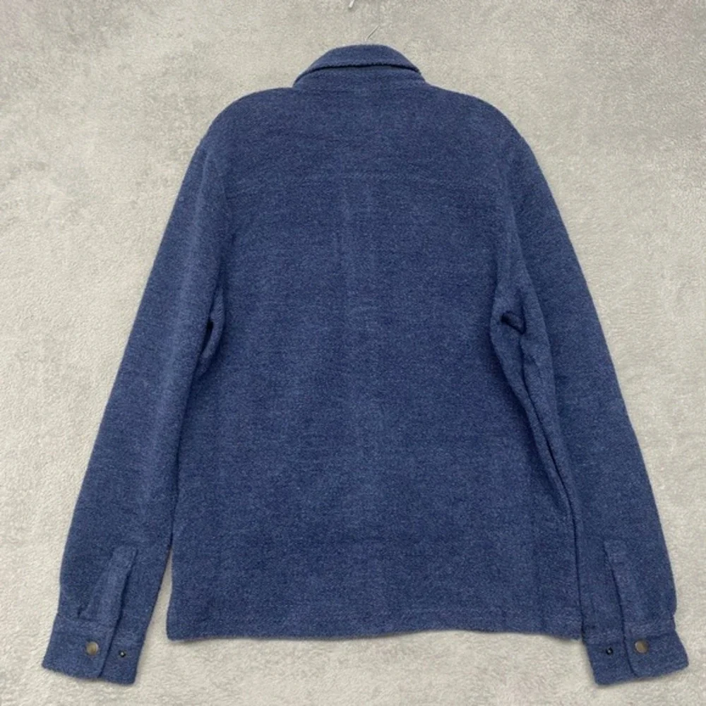 Prana Mens Blue Medium Incrediwool‎ Overshirt Jacket Stormy Night Heather Slim